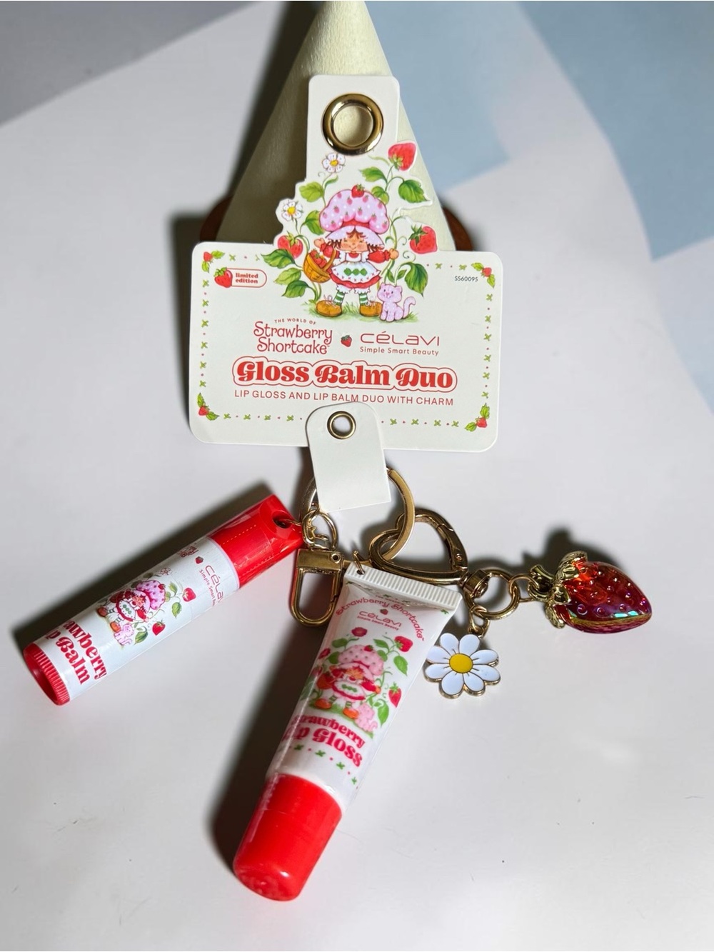 Strawberry Shortcake Gloss Balm Duo Keychain - NEW